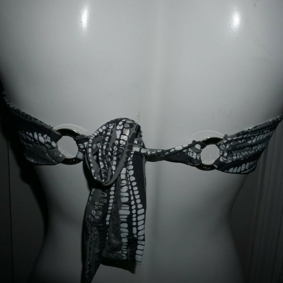 New Skye Swimwear Grey/Silver/White Twist Bandeau size M - Picture 2 of 4
